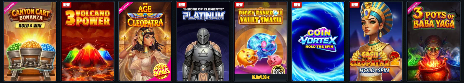 Catálogo de máquinas tragamonedas y slots digitales en Glorion Casino